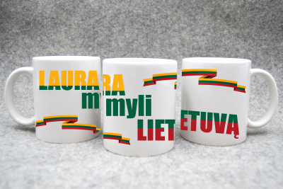 Spalvotas puodelis Myliu Lietuvą