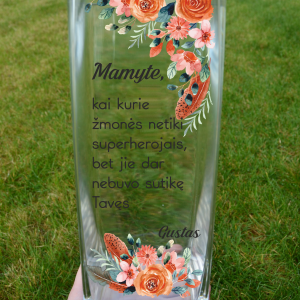 Stiklinė vaza Oranžinės gėlės