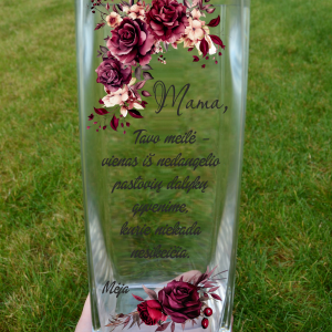 Stiklinė vaza Rožės