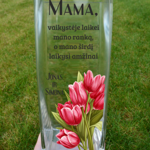 Stiklinė vaza Tulpės