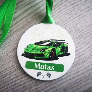 Spalvotas medalis Automobilis